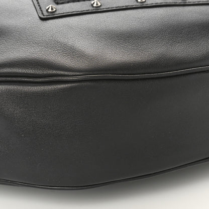 Versace Calfskin Studded Medium Repeat Zip Hobo Black 8 of 8