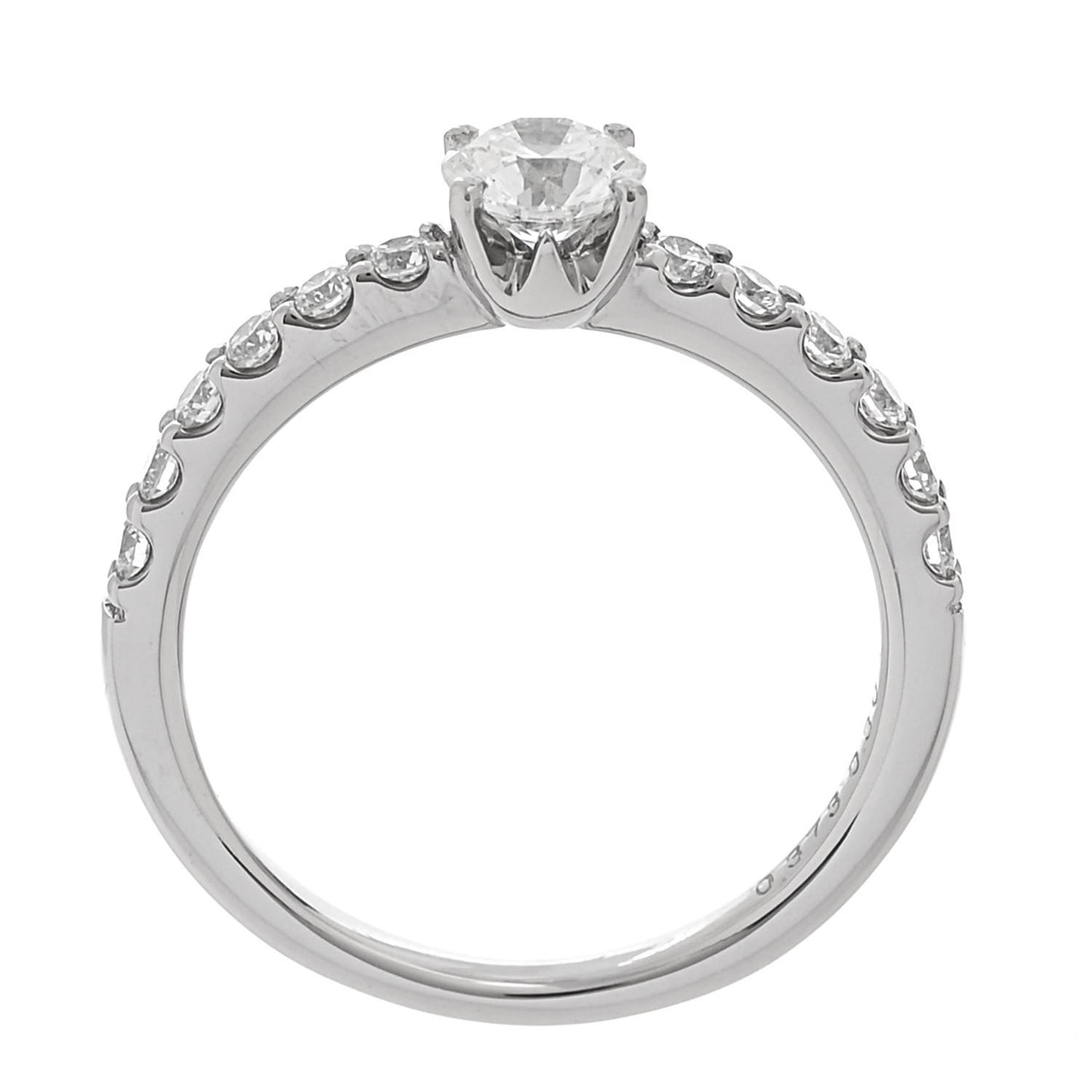 Platinum Diamond .37ct Round Cut Solitaire Half Eternity Engagement Ring  49 5