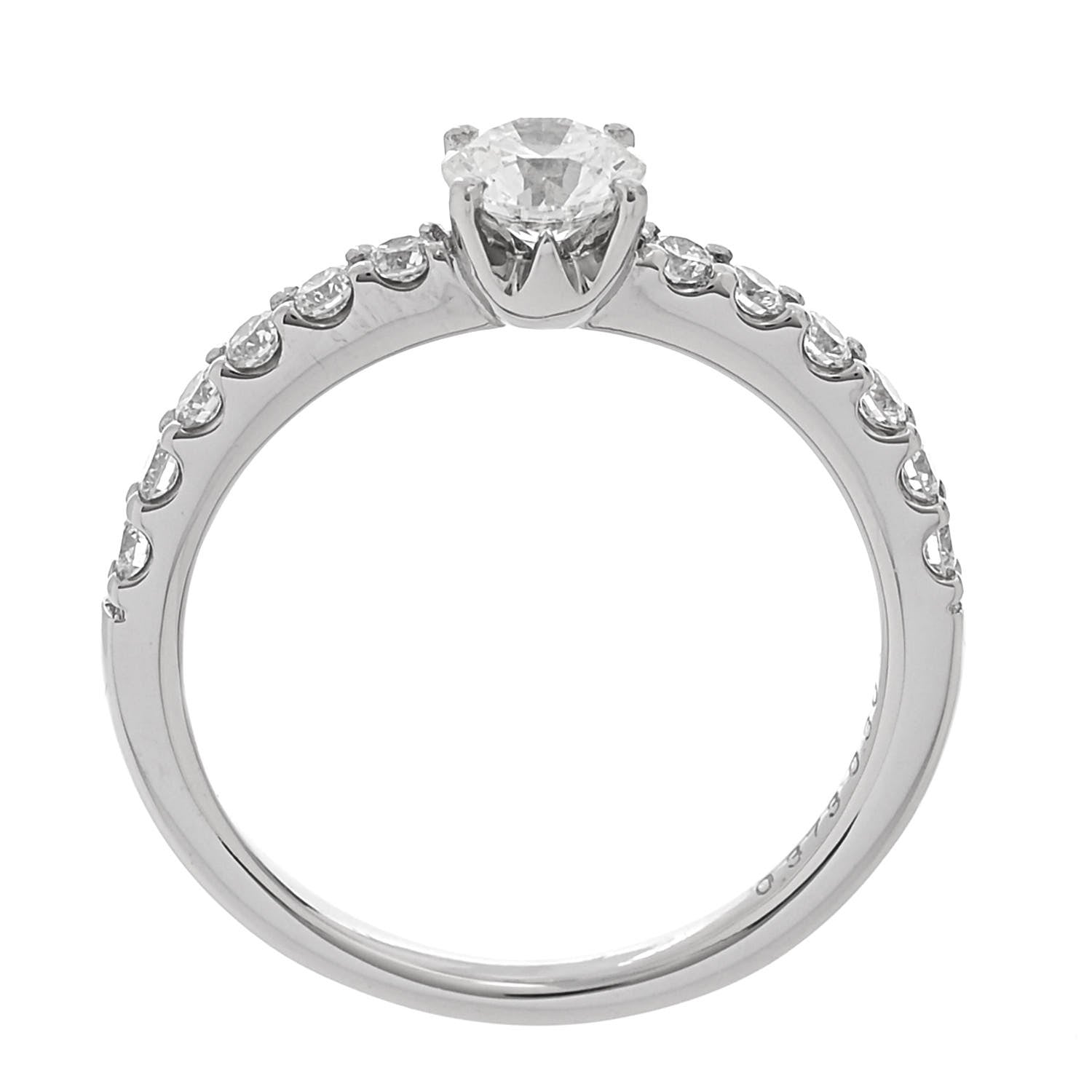 Parker & West by FASHIONPHILE Platinum Diamond .37ct Round Cut Solitaire Half Eternity Engagement Ring  49 5 5 of 9