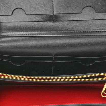 Off-White Calfskin Jitney Quote Flap Wallet On Chain Black 5 of 10