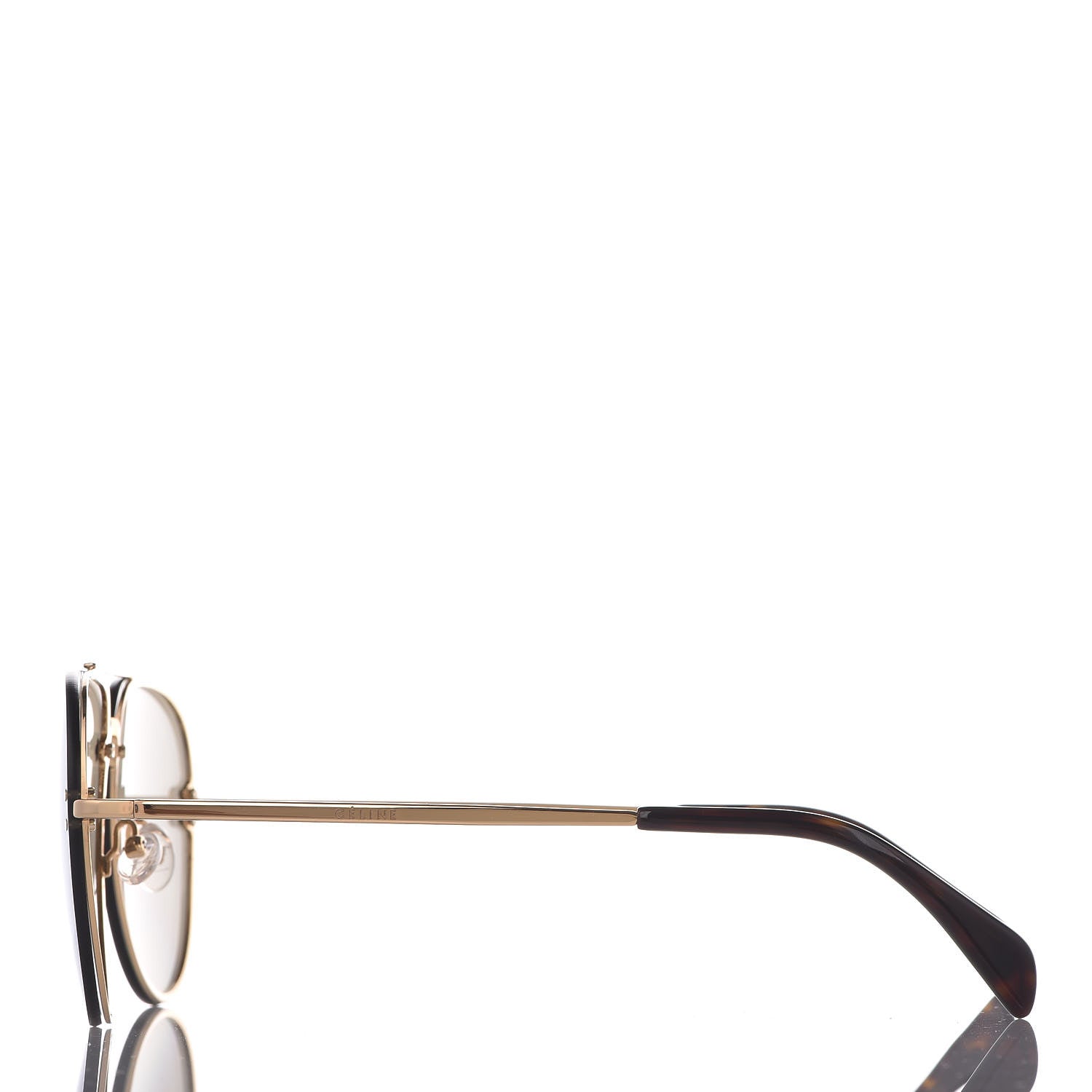 Celine Acetate Mirror Aviator Sunglasses CL41391/S Gold Grey 2 of 7