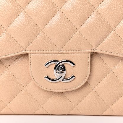 Chanel Caviar Quilted Jumbo Double Flap Beige 11 of 12
