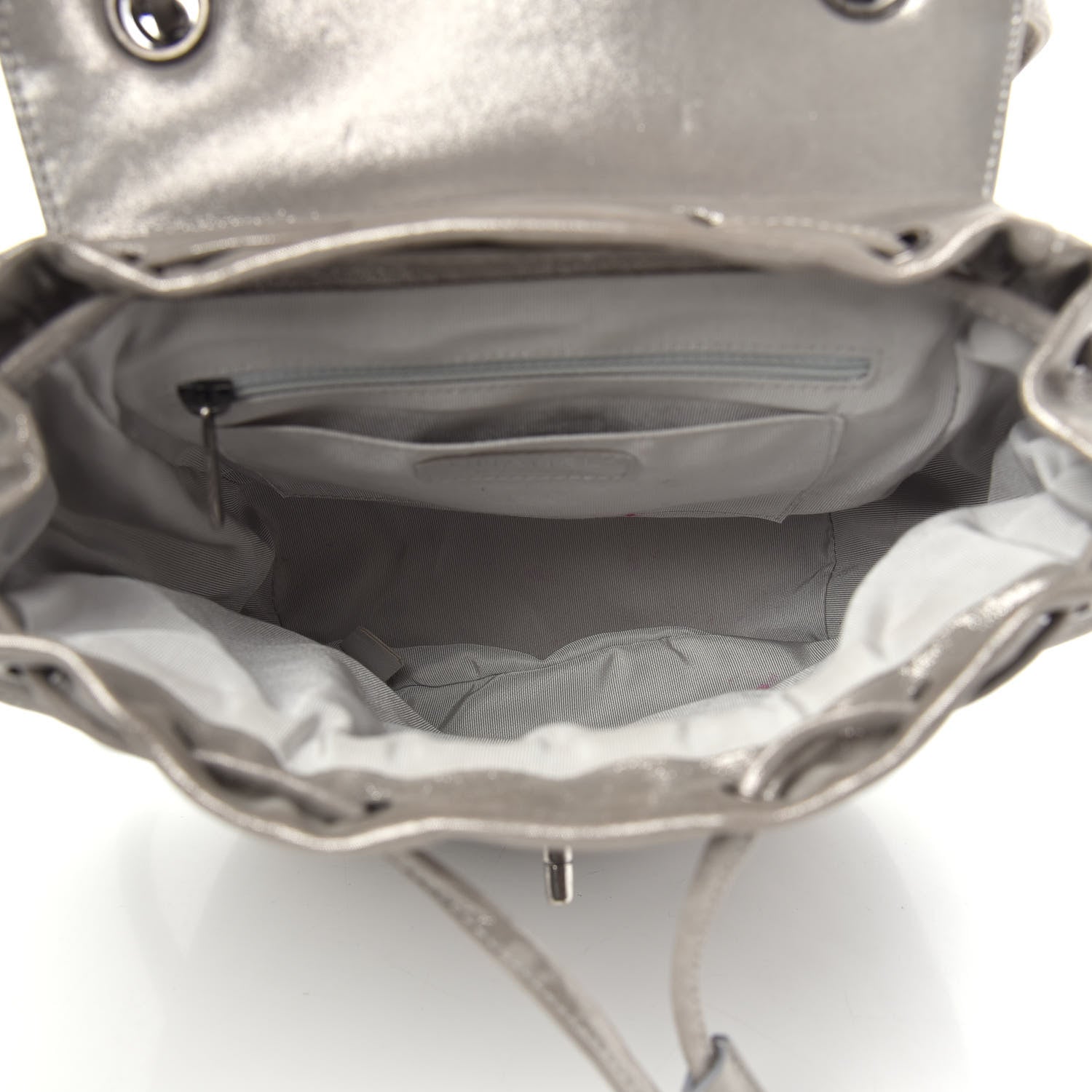 Chanel Metallic Iridescent Calfskin Chevron Quilted Small Urban Spirit Backpack Silver 4 of 11