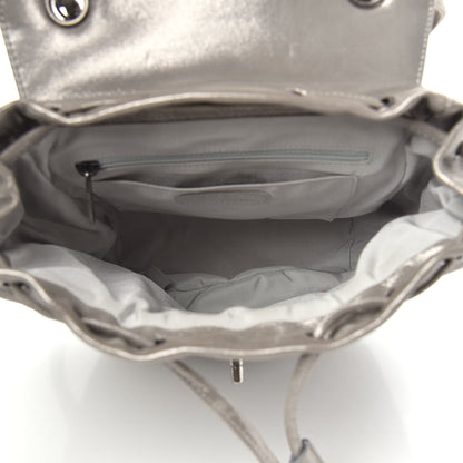 Chanel Metallic Iridescent Calfskin Chevron Quilted Small Urban Spirit Backpack Silver 4 of 11
