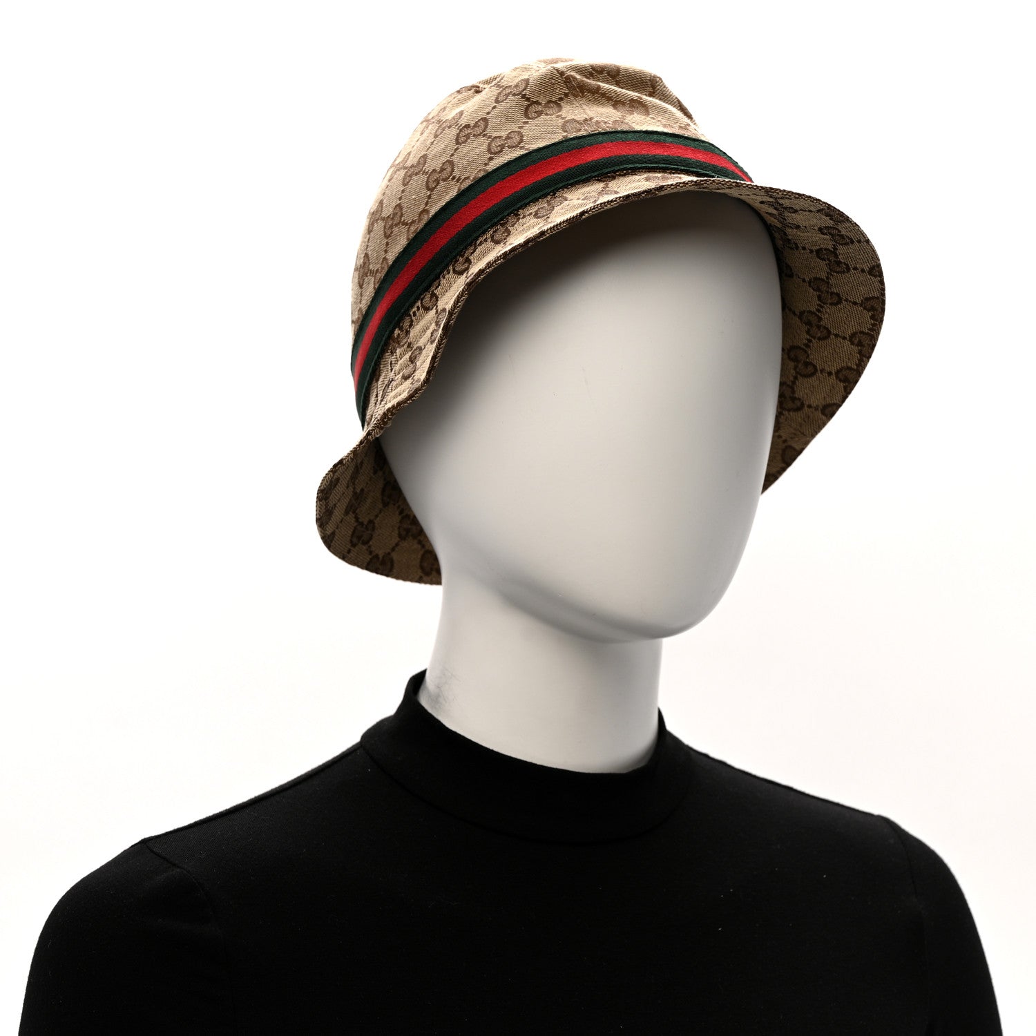 Gucci Monogram Web Bucket Hat XL Brown 2 of 9