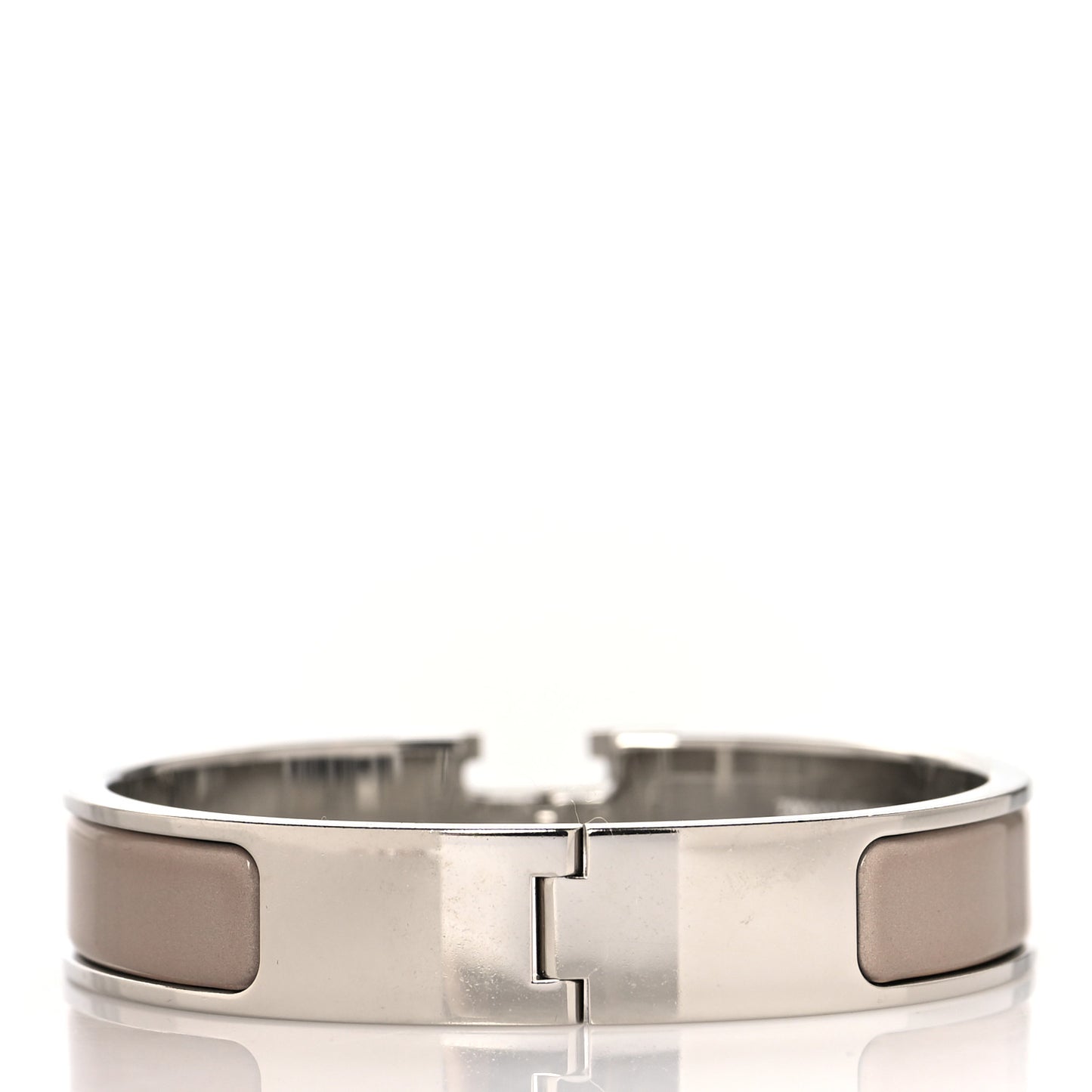 Enamel Narrow Clic Clac H Bracelet PM Marron Glace