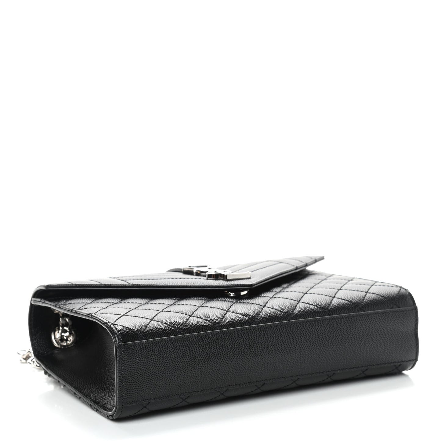 Grain De Poudre Textured Mixed Matelasse Triquilt Medium Monogram Satchel Black