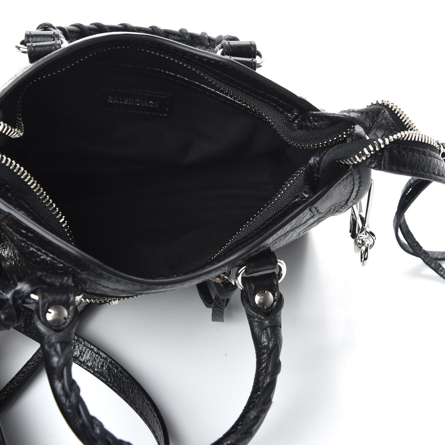 Agneau Classic Silver Hardware Nano City Black
