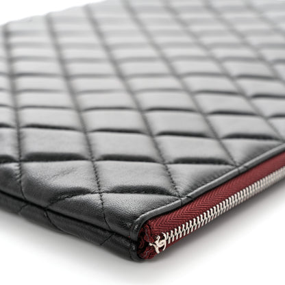 Chanel Lambskin Quilted Large Cosmetic Case Black 10 of 13