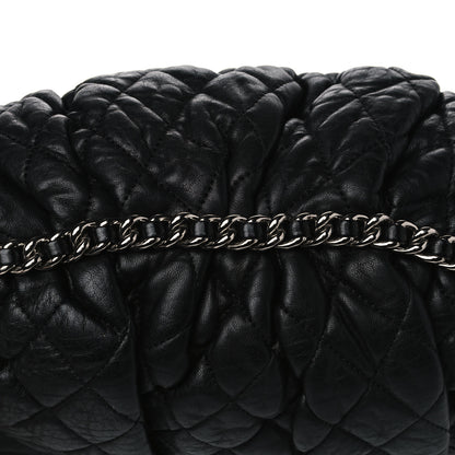 Chanel Washed Lambskin Quilted Large Chain Around Messenger Black 6 of 7