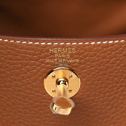 Hermes Taurillon Clemence Mini Lindy 20 Gold 6 of 10