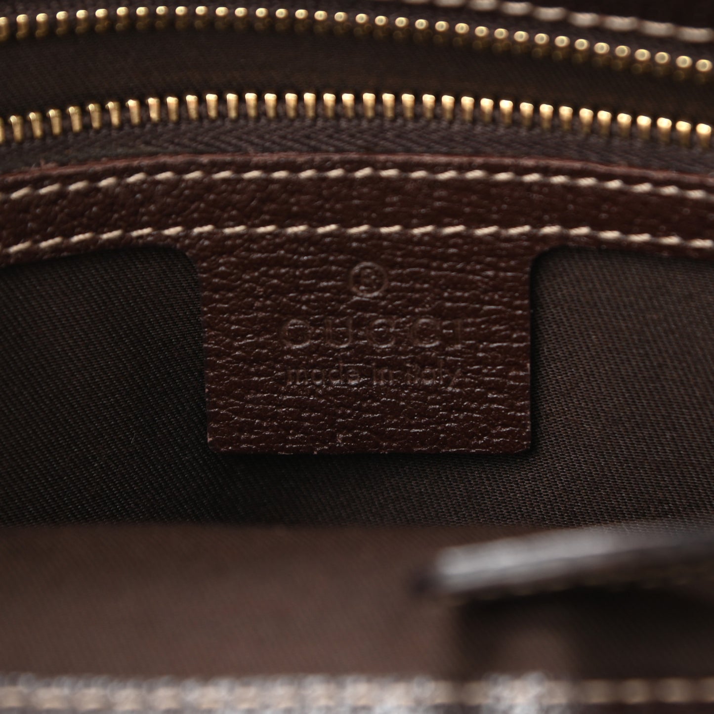 Canvas Horsebit Print Shoulder Bag Brown