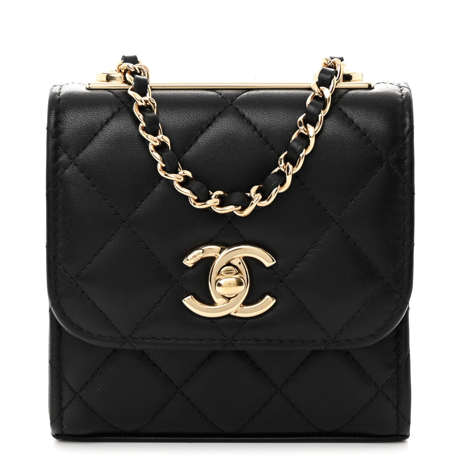 Chanel Lambskin Quilted Mini Trendy CC Chain Wallet Black 1 of 11
