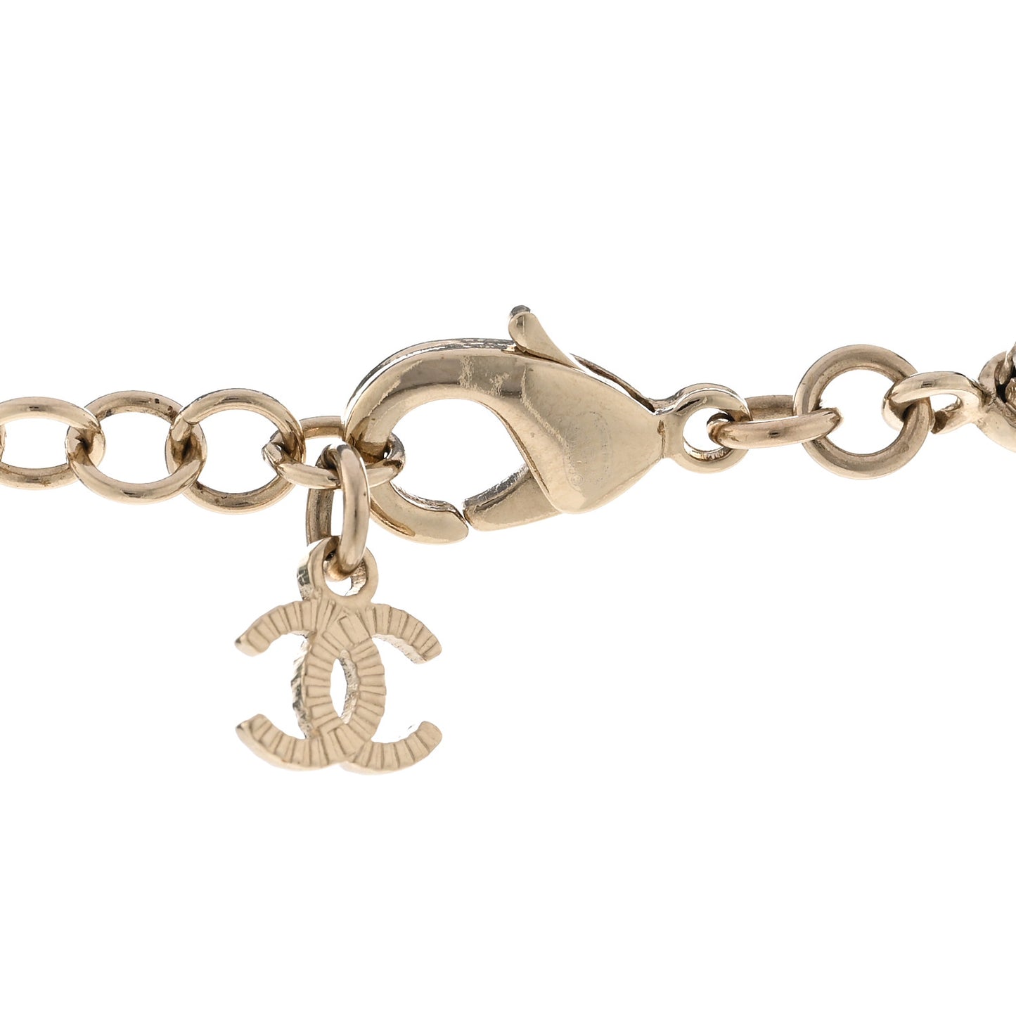 Crystal CC Chain Short Necklace Gold