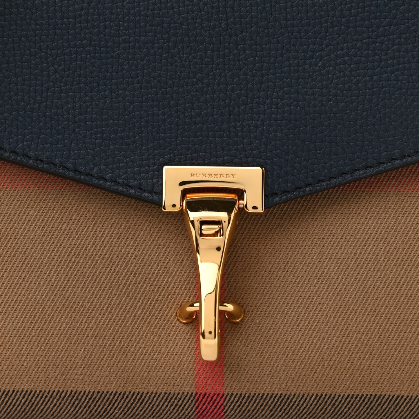 Derby Calfskin House Check Small Macken Crossbody Bag Ink Blue