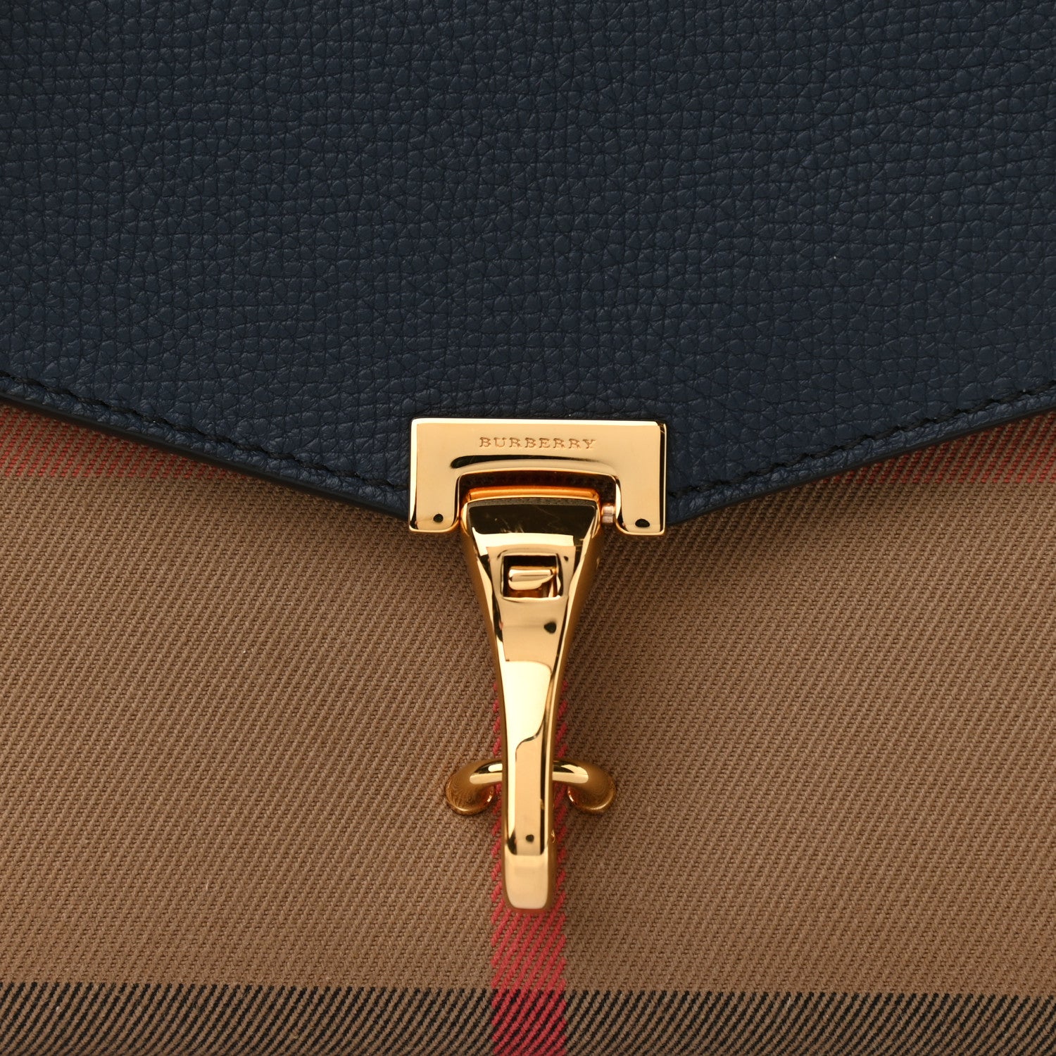 Burberry Derby Calfskin House Check Small Macken Crossbody Bag Ink Blue 9 of 12