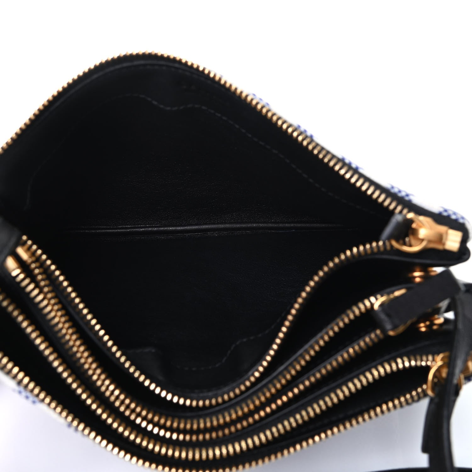 Celine Gingham Lambskin Small Trio Crossbody Bag Cobalt 4 of 12