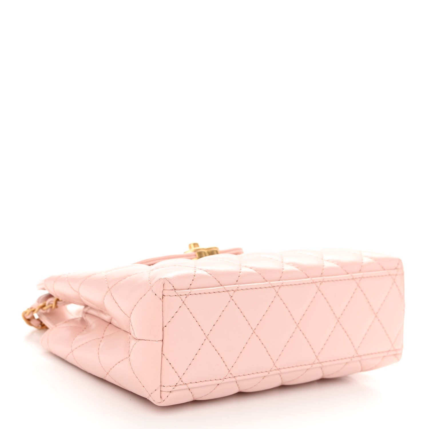 Chanel Shiny Aged Calfskin Quilted Nano Kelly Shopper Light Pink 4 of 10