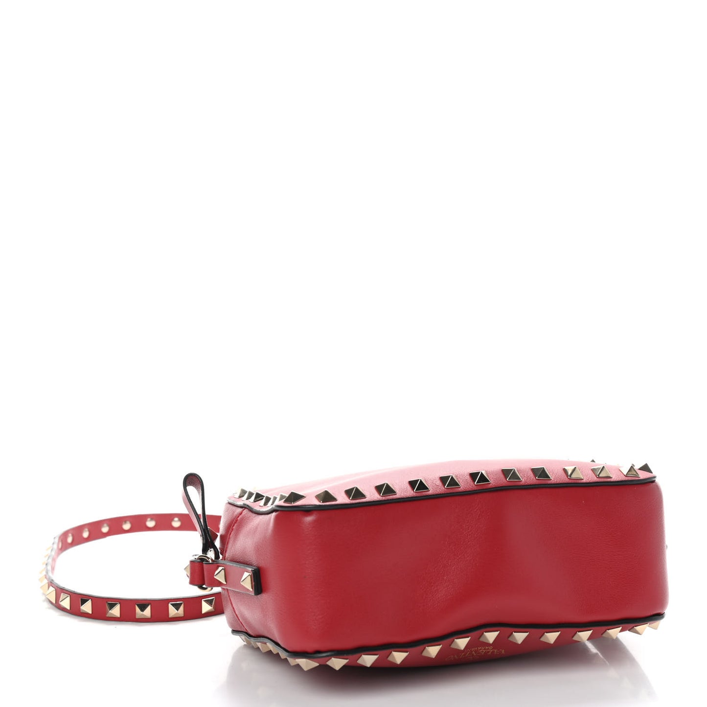 Calfskin Rockstud Camera Crossbody Bag Rosso Valentino