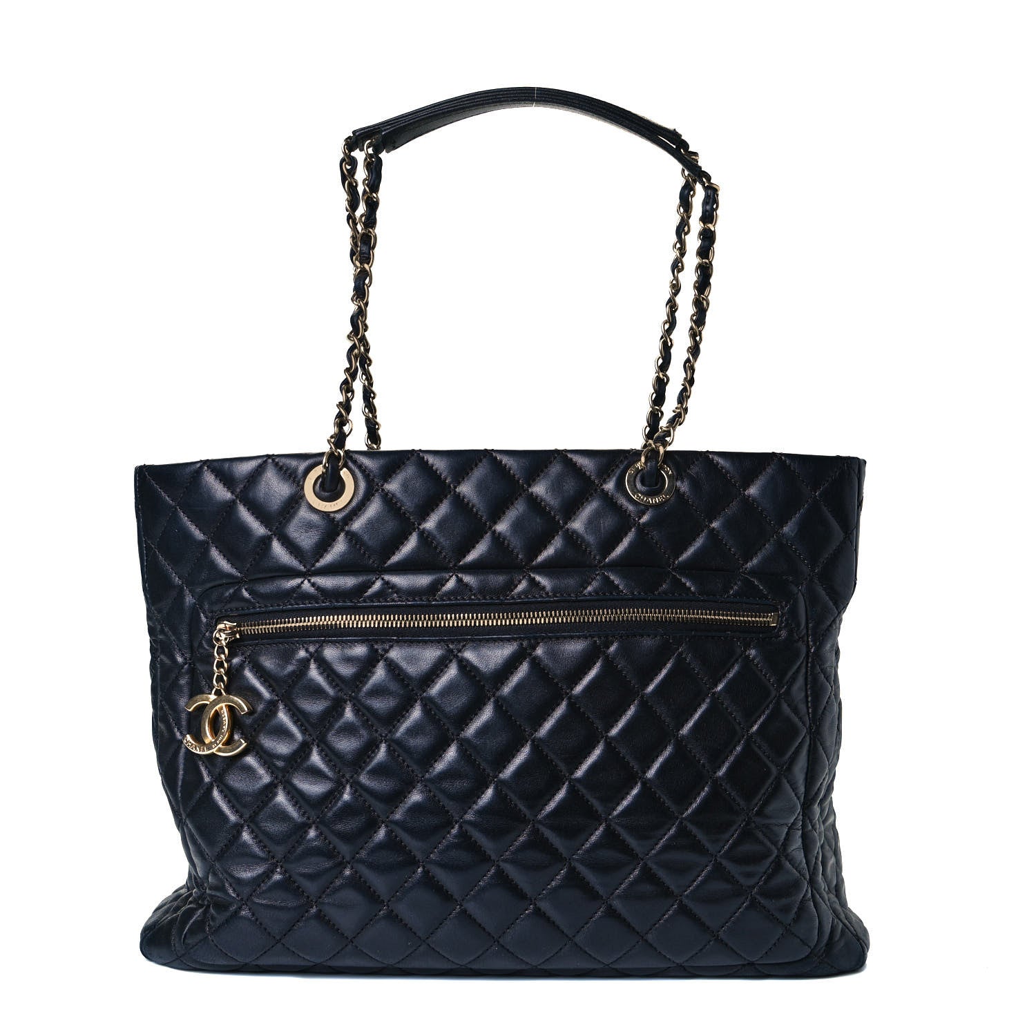 Chanel Lambskin Quilted Large Tote Black 1 of 8