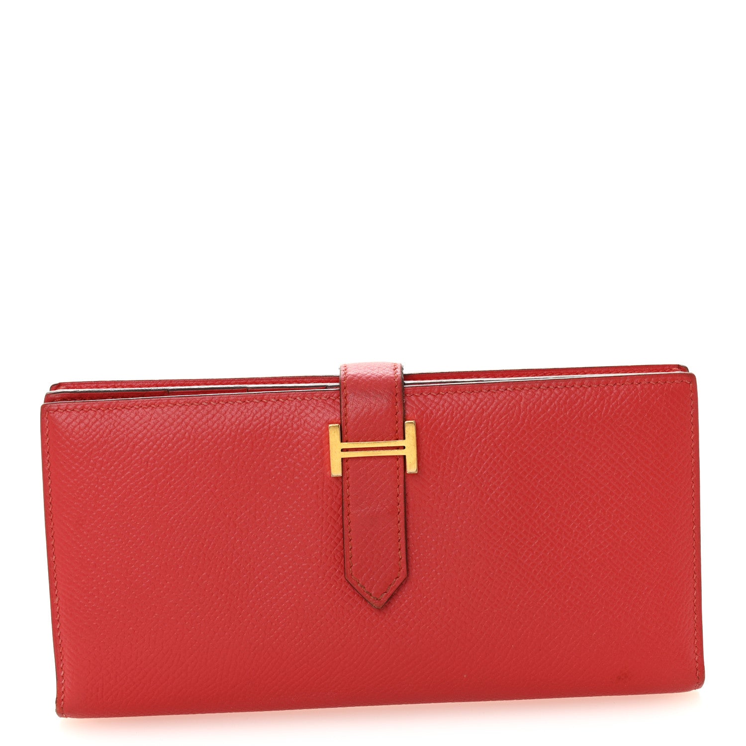 Hermes Epsom Bearn Gusset Wallet Rouge Tomate 1 of 10