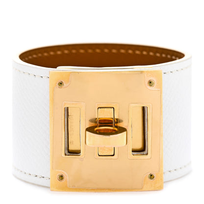 Hermes Epsom Kelly Dog Bracelet T2 White 1 of 6