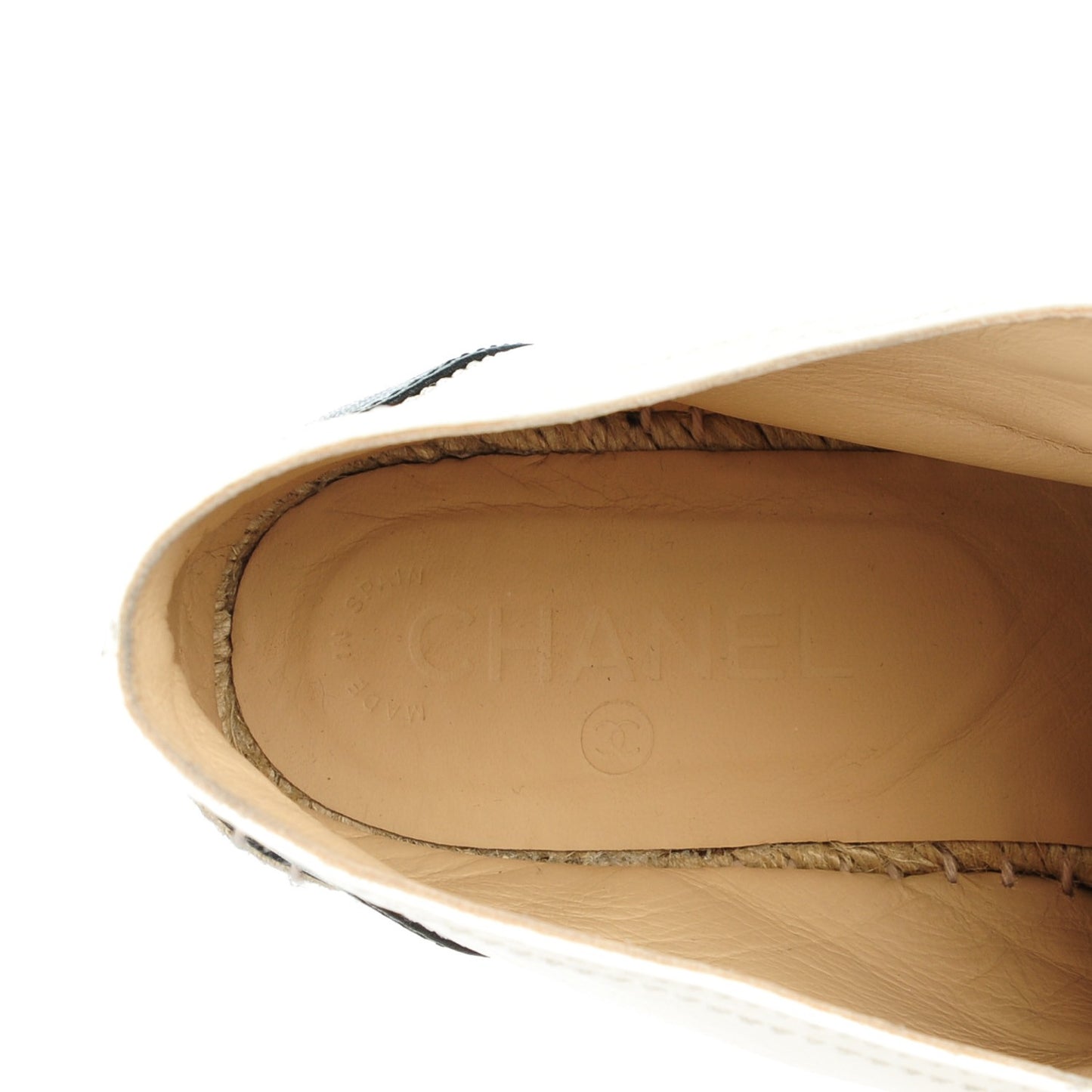 Lambskin Cap Toe Lace Up Espadrilles 39 White Black