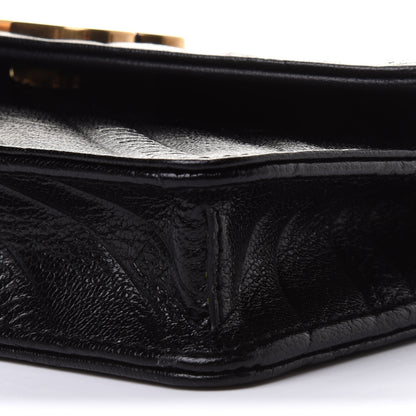 Balenciaga Shiny Goatskin Logo Embossed BB Wallet On Chain Black 7 of 8