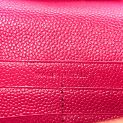 Saint Laurent Grain De Poudre Matelasse Chevron Monogram Chain Wallet Bubblegum 7 of 10