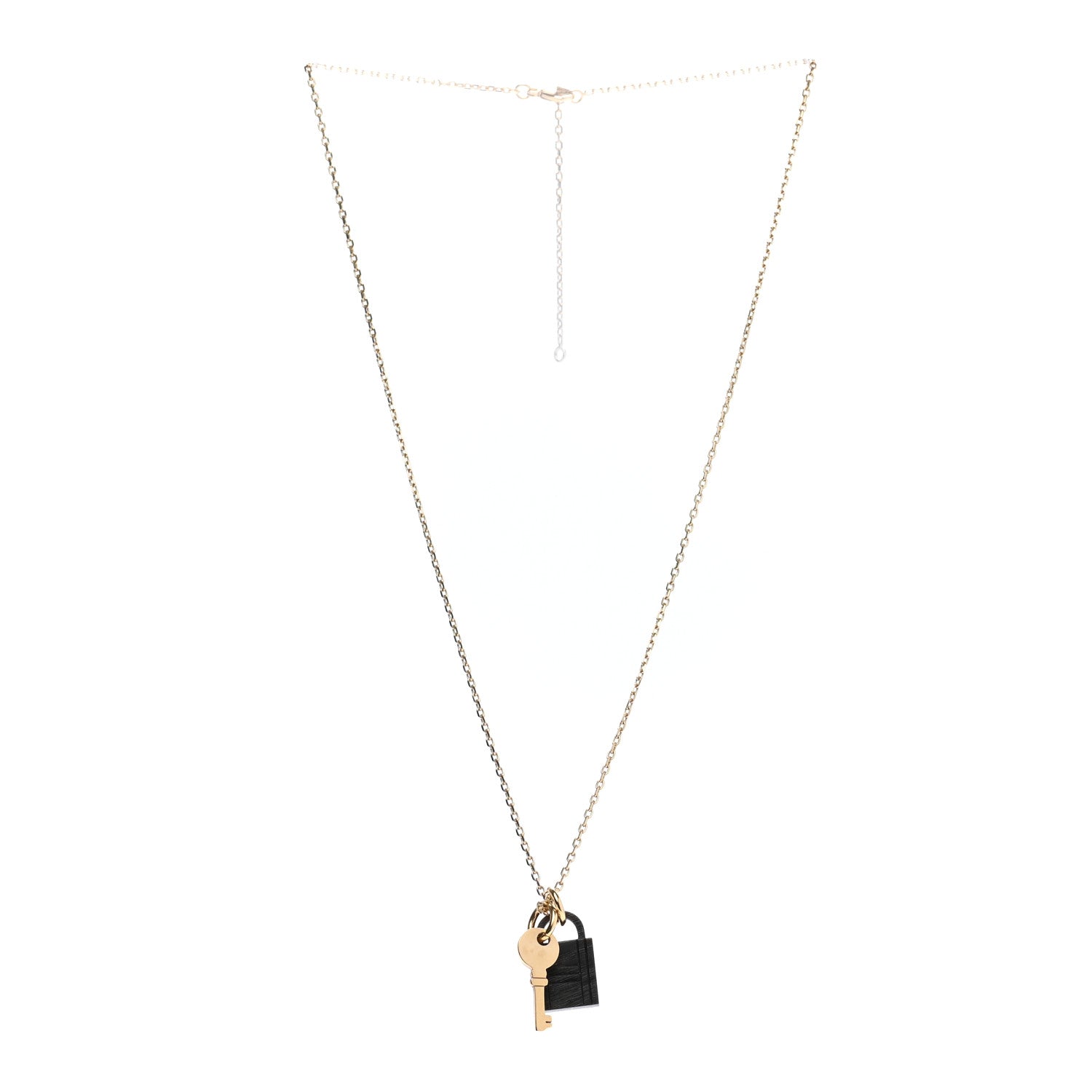 Hermes Permabrass Buffalo Horn Amulette Padlock PM Pendant Necklace 3 of 8