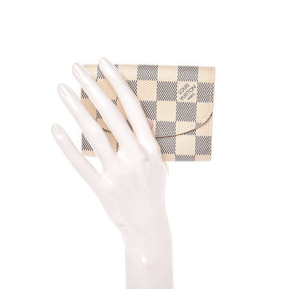 Louis Vuitton Damier Azur Rosalie Coin Purse Rose Ballerine 2 of 7