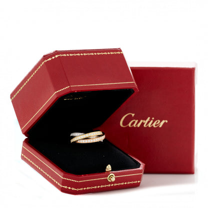 Cartier 18K White Yellow Pink Gold Diamond Trinity Ring 65 11 6 of 6