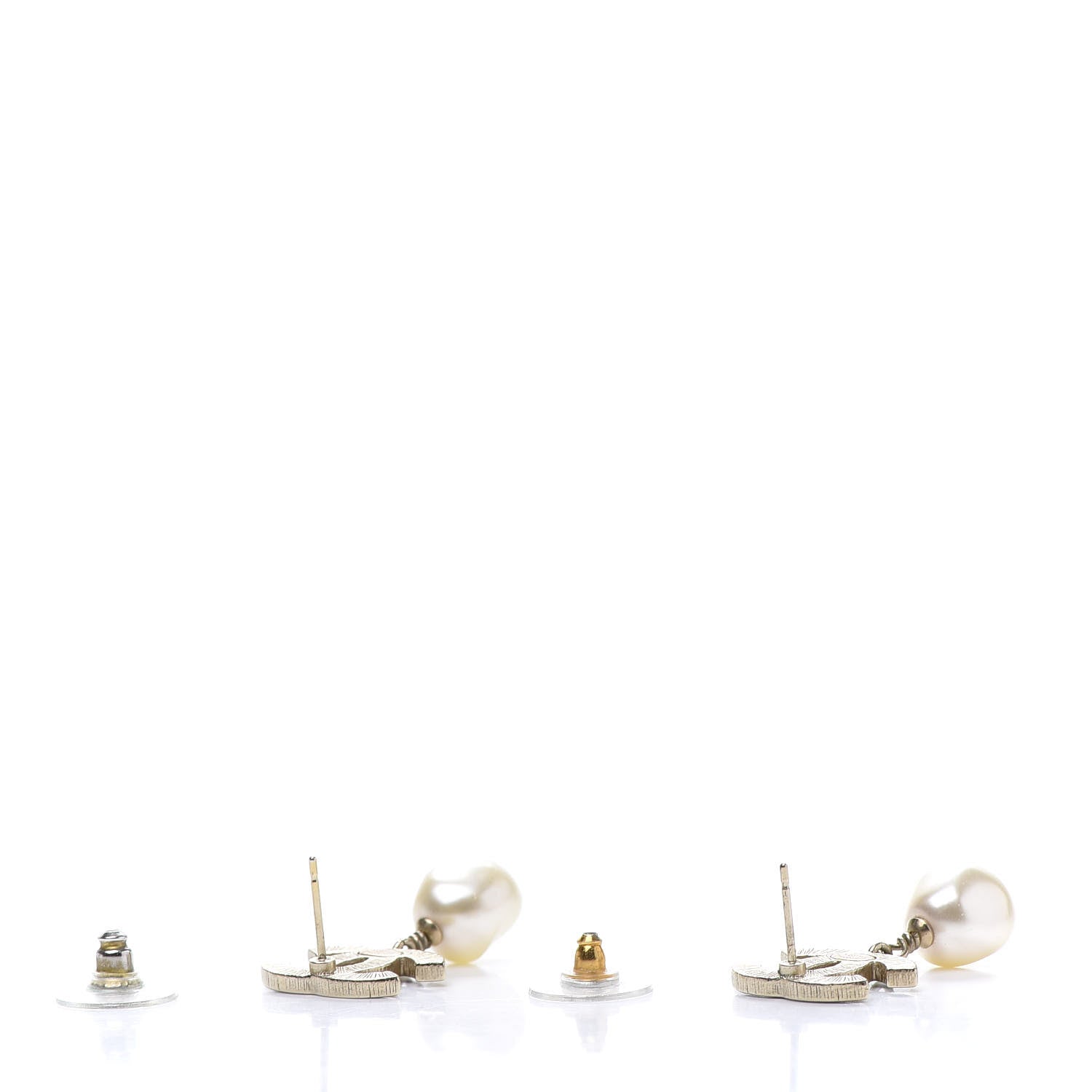 Chanel Pearl Enamel CC Drop Earrings Black 4 of 5