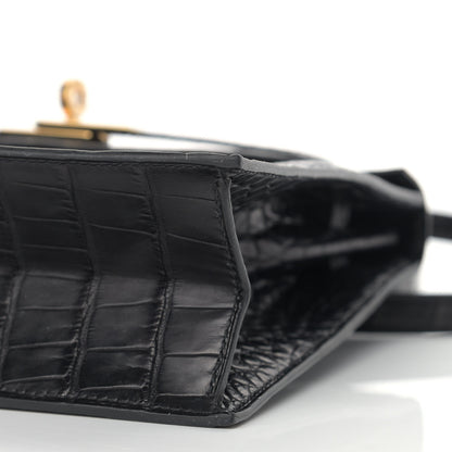 Hermes Matte Alligator Kelly Danse II Belt Bag Black 8 of 9