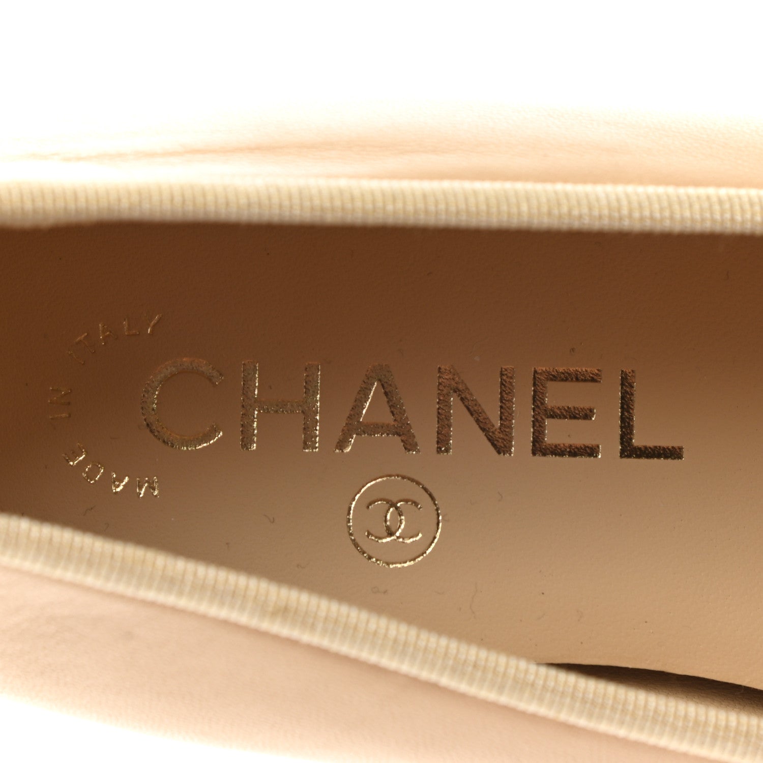 Chanel Lambskin Cap Toe Ballerina Flats 38 Beige Black 7 of 8