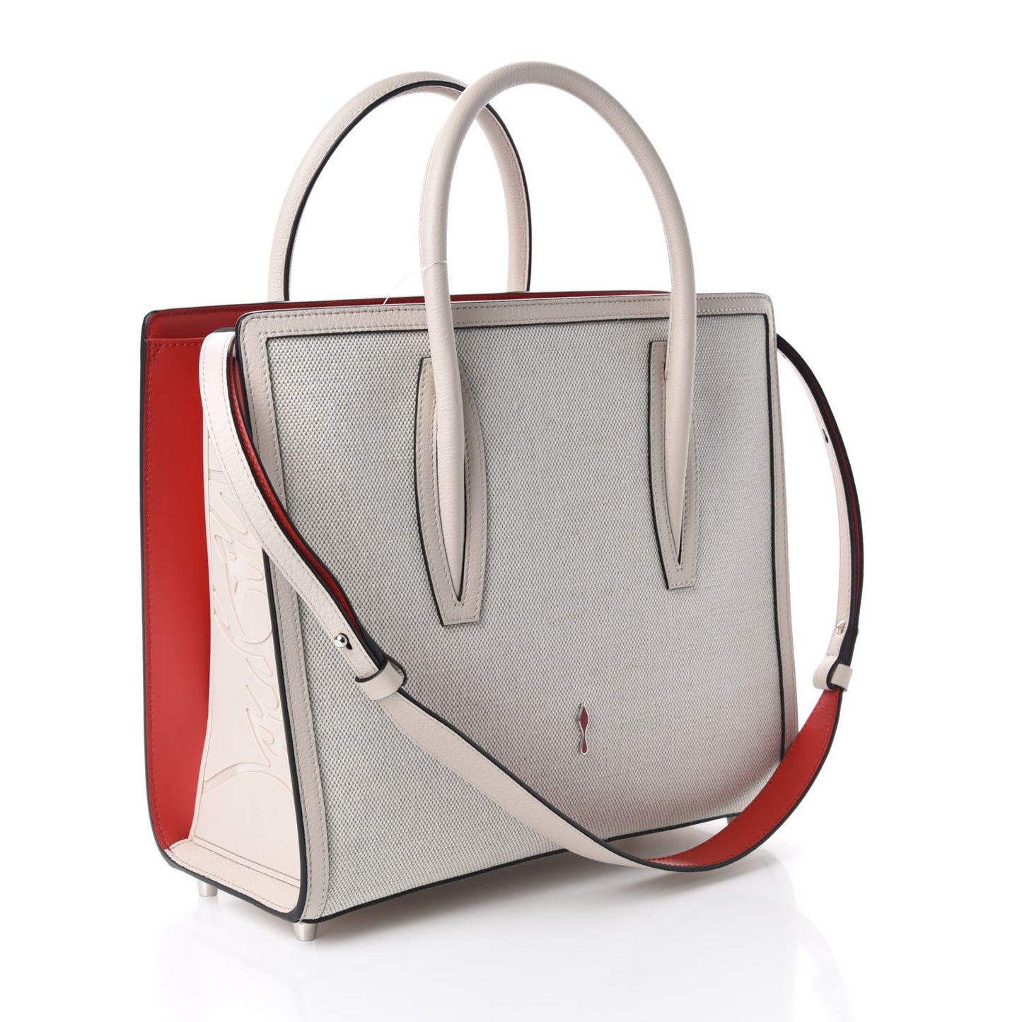 Canvas Spikes Loubinthesky Medium Paloma Ivory
