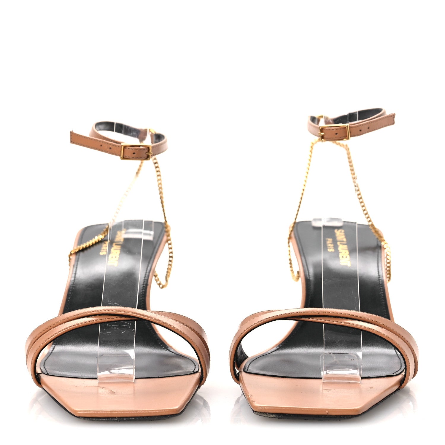 Saint Laurent Calfskin Ankle Strap Melody Sandals 41 Bisque 3 of 15