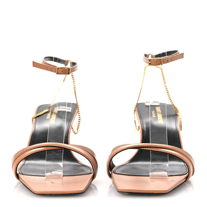 Saint Laurent Calfskin Ankle Strap Melody Sandals 41 Bisque 3 of 15