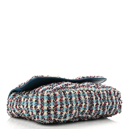 Chanel Lambskin Tweed Maxi Flap Blue Multicolor 3 of 13