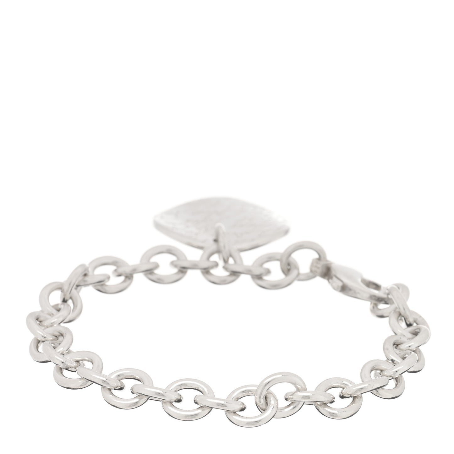 Sterling Silver Notes Round Tag Charm Bracelet