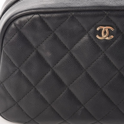 Chanel Caviar Quilted Curvy Pouch Cosmetic Case Black 12 of 19