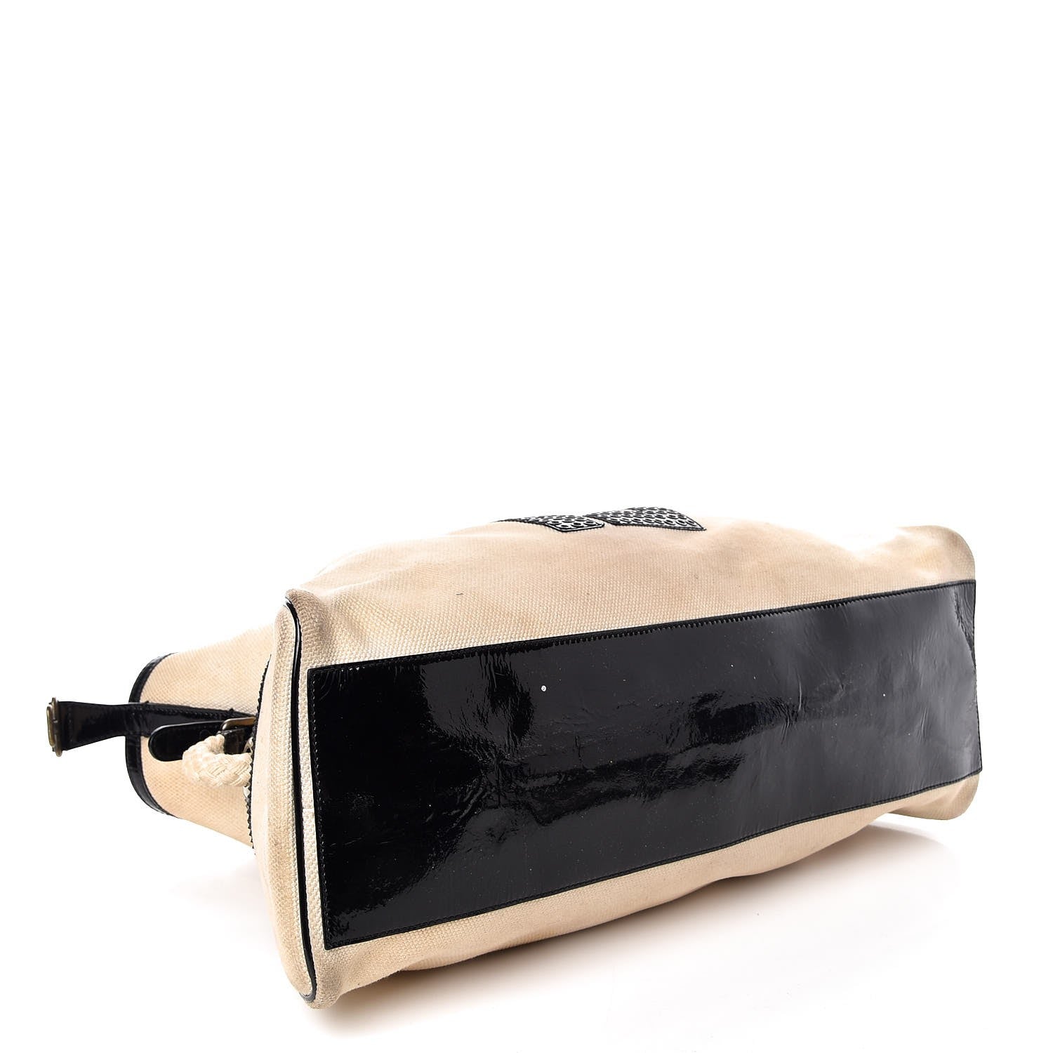 Fendi Canvas Patent Grommet De Jour Tote Natural 5 of 22