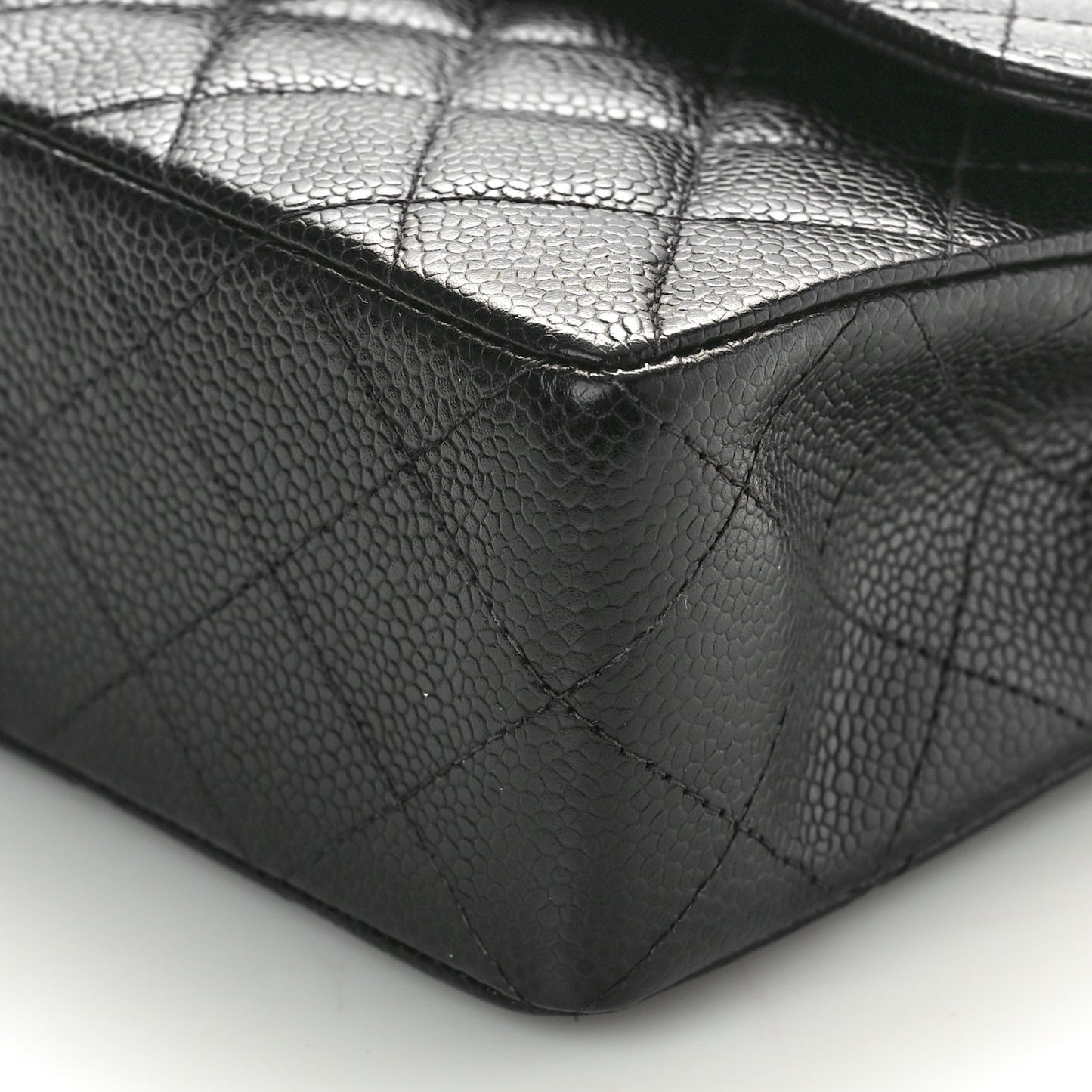 Caviar Quilted Small Double Flap Black