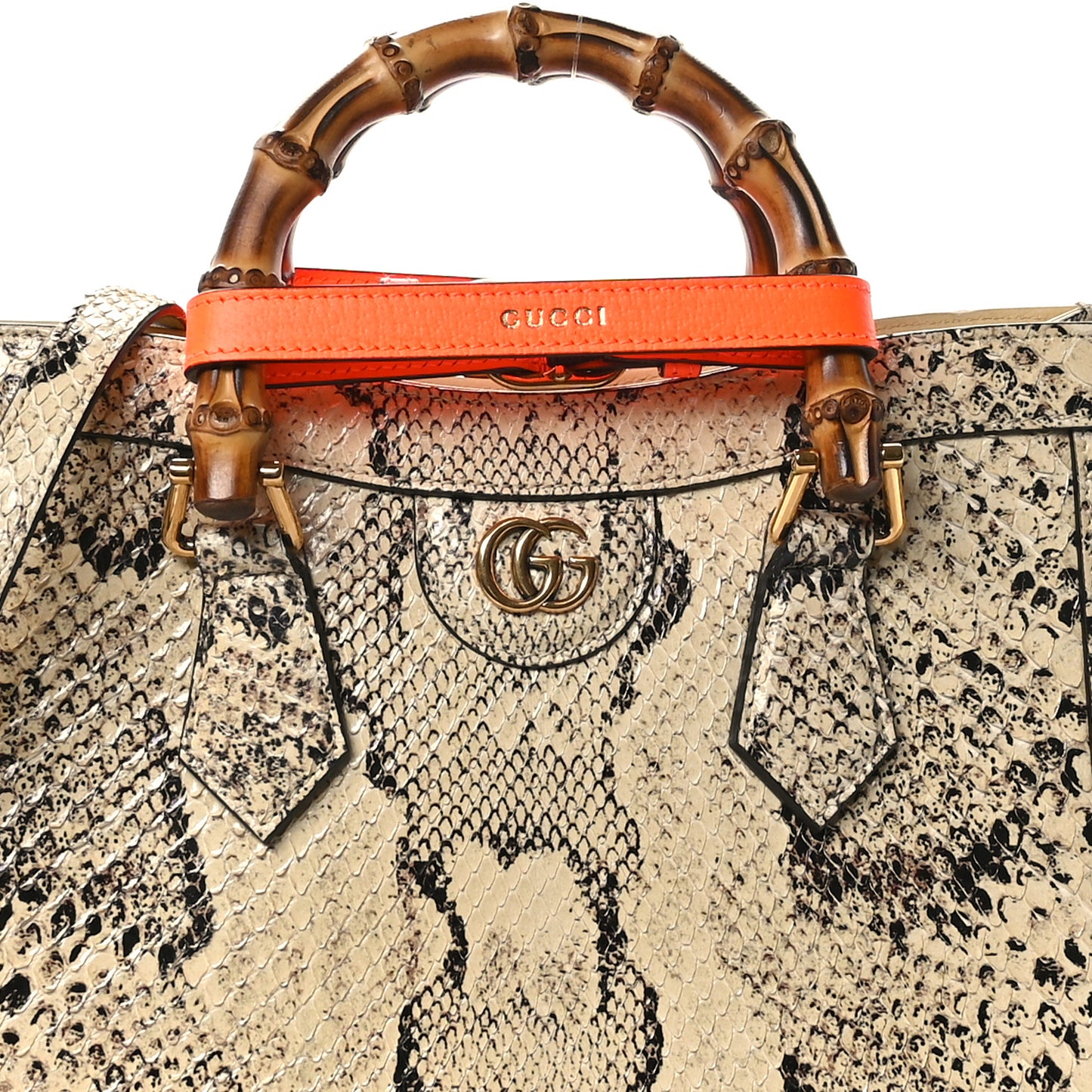 Snakeskin Small Diana Tote Bag Natural