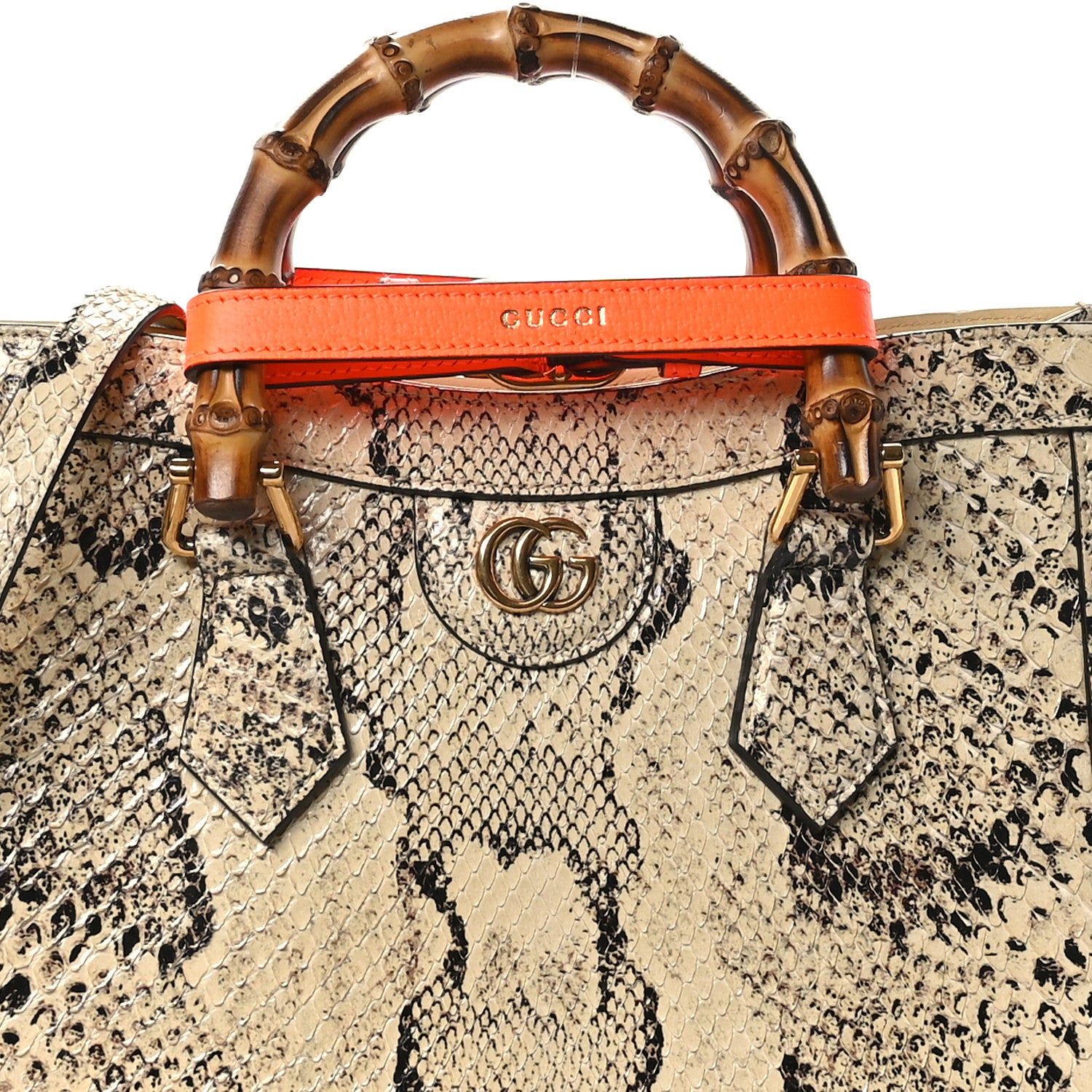 Gucci Snakeskin Small Diana Tote Bag Natural 8 of 13