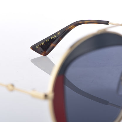 Gucci Round Frame Sylvie Web Sunglasses GG0105S Gold 5 of 9