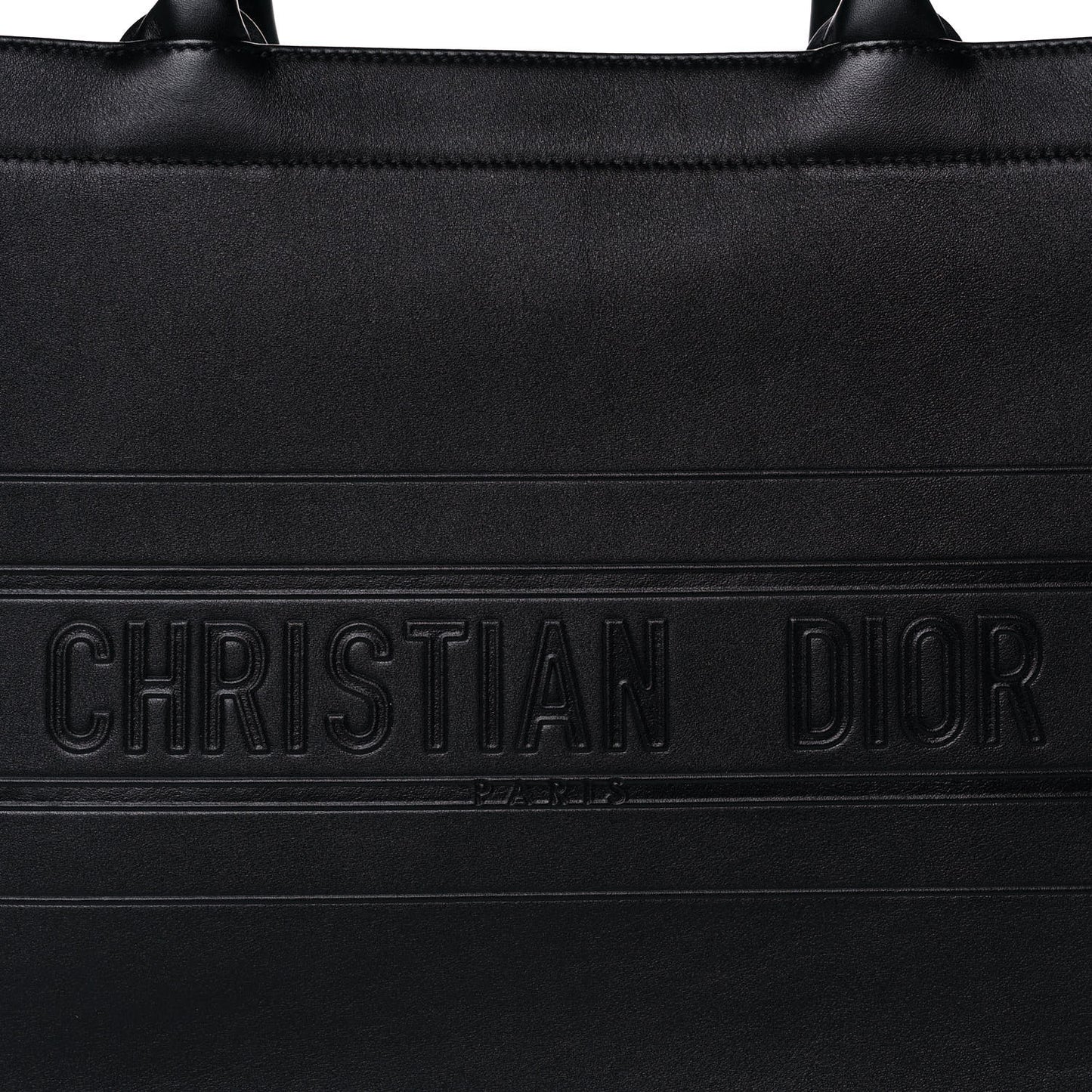 Calfskin Embossed Medium Book Tote Black