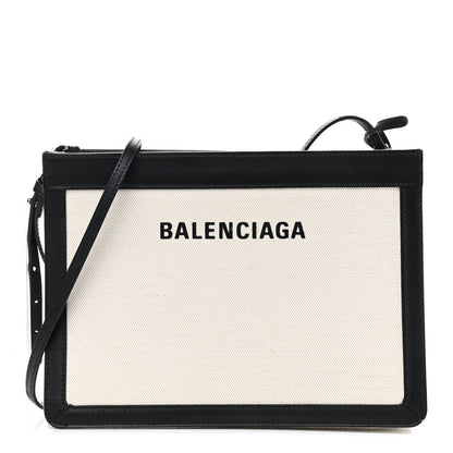 Balenciaga Cotton Canvas Pochette Crossbody Bag Black 1 of 9