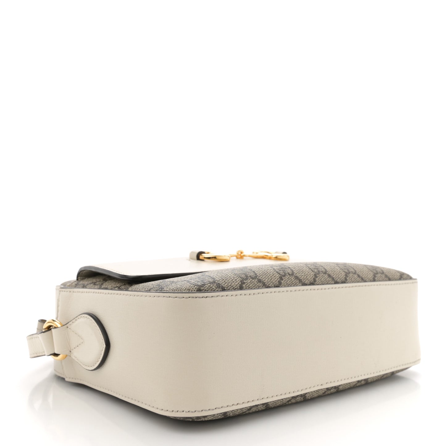 GG Supreme Monogram Small Horsebit 1955 Shoulder Bag Beige Mystic White