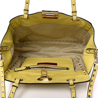 Valentino Garavani Vitello Small Rockstud Tote Water Yellow 5 of 15